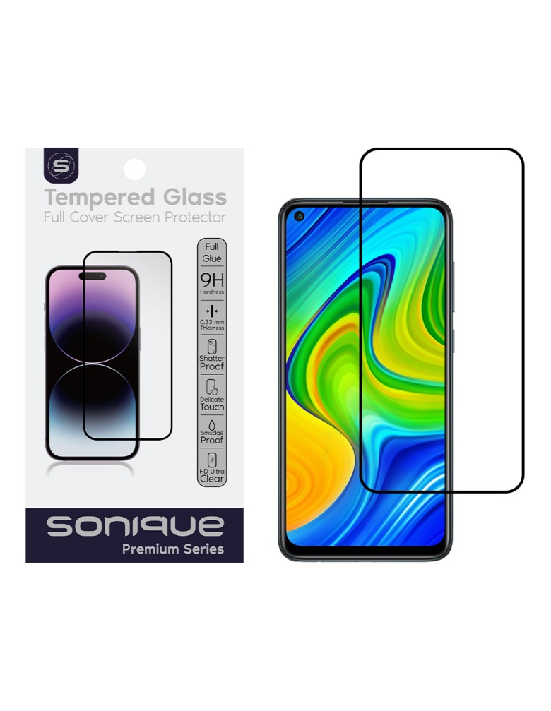 Hardy Glass Sonique Premium Series HD Full Cover 9H Xiaomi Redmi Note 9 Μαύρο