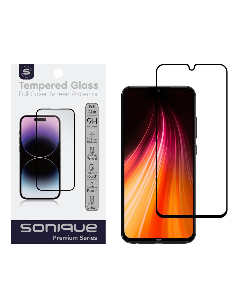 Hardy Glass Sonique Premium Series HD Full Cover 9H Xiaomi Redmi Note 8 / Redmi Note 8 2021 Μαύρο