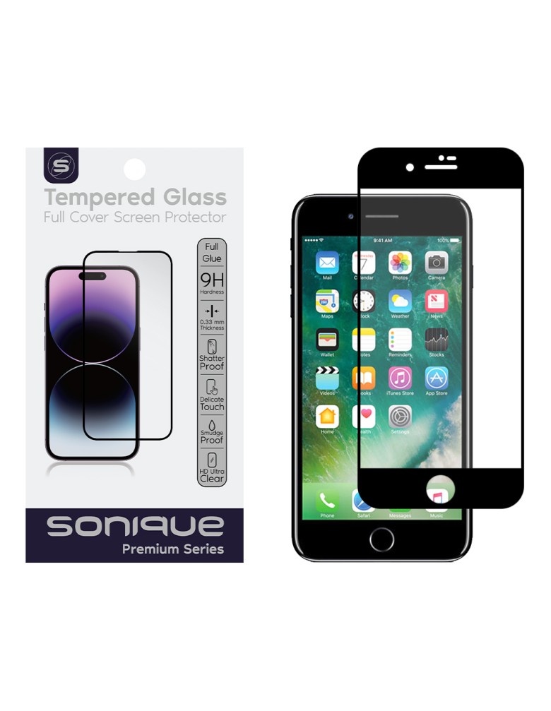 Hardy Glass Sonique Premium Series HD Full Cover 9H Apple iPhone 7 Plus / iPhone 8 Plus Μαύρο