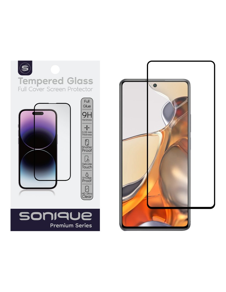 Hardy Glass Sonique Premium Series HD Full Cover 9H Xiaomi Xiaomi 11T / Xiaomi 11T Pro / Poco F3 / Mi 11i Μαύρο