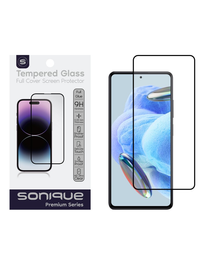 Hardy Glass Sonique Premium Series HD Full Cover 9H Xiaomi Redmi Note 12 Pro 5G / Redmi Note 12 Pro Plus 5G / Poco X5 Pro Μαύρο