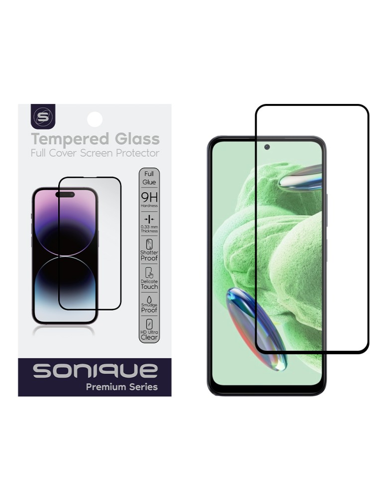 Hardy Glass Sonique Premium Series HD Full Cover 9H Xiaomi Redmi Note 12 5G / Poco X5 5G Μαύρο