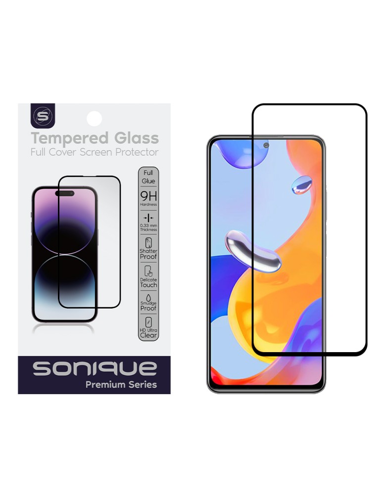 Hardy Glass Sonique Premium Series HD Full Cover 9H Xiaomi Redmi Note 11 Pro 4G/5G / Redmi Note 12 Pro 4G Μαύρο