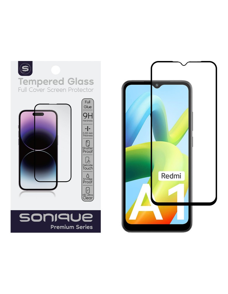 Hardy Glass Sonique Premium Series HD Full Cover 9H Xiaomi Redmi A1 / Redmi A1 Plus / Redmi A2 / Redmi A2 Plus / Poco C50 Μαύρο