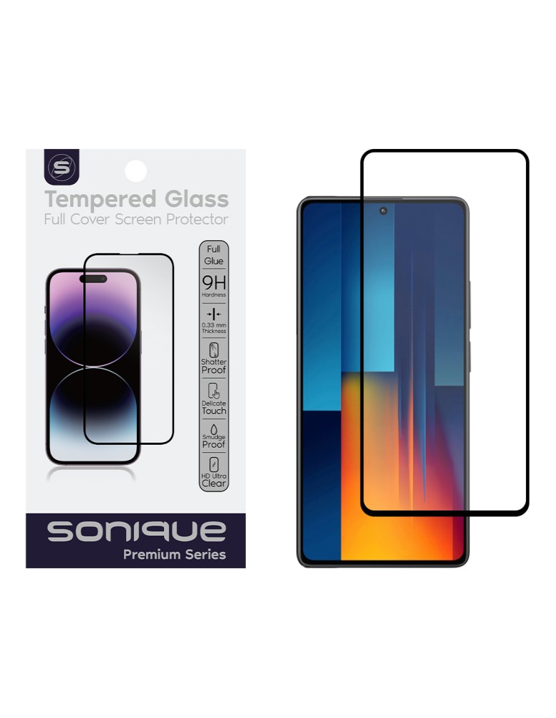 Hardy Glass Sonique Premium Series HD Full Cover 9H Xiaomi Poco M6 Pro 4G Μαύρο