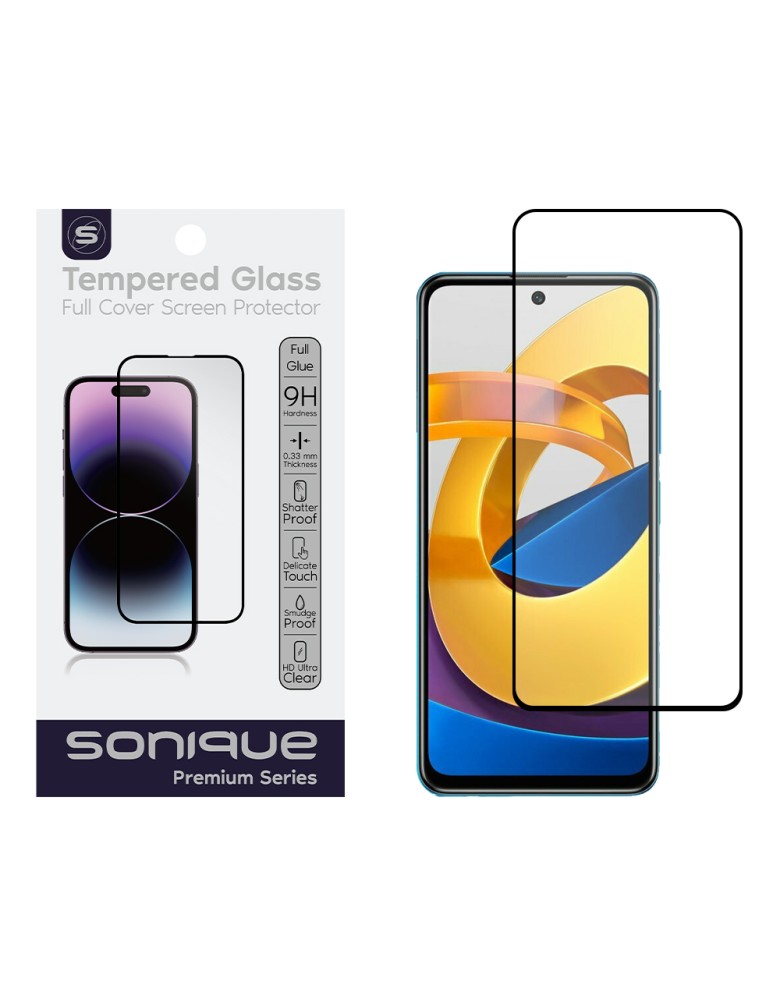 Hardy Glass Sonique Premium Series HD Full Cover 9H Xiaomi Poco M4 Pro 5G / Redmi Note 11s 5g Μαύρο