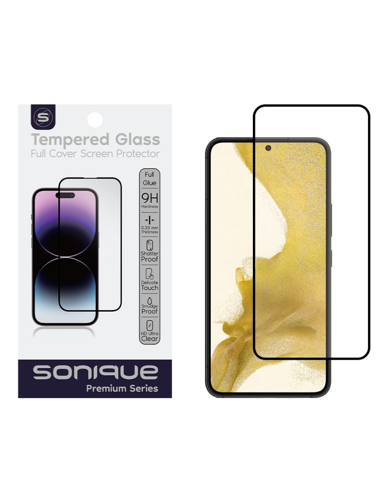 Hardy Glass Sonique Premium Series HD Full Cover 9H (fingerprint unlock) Samsung Galaxy S22 Μαύρο