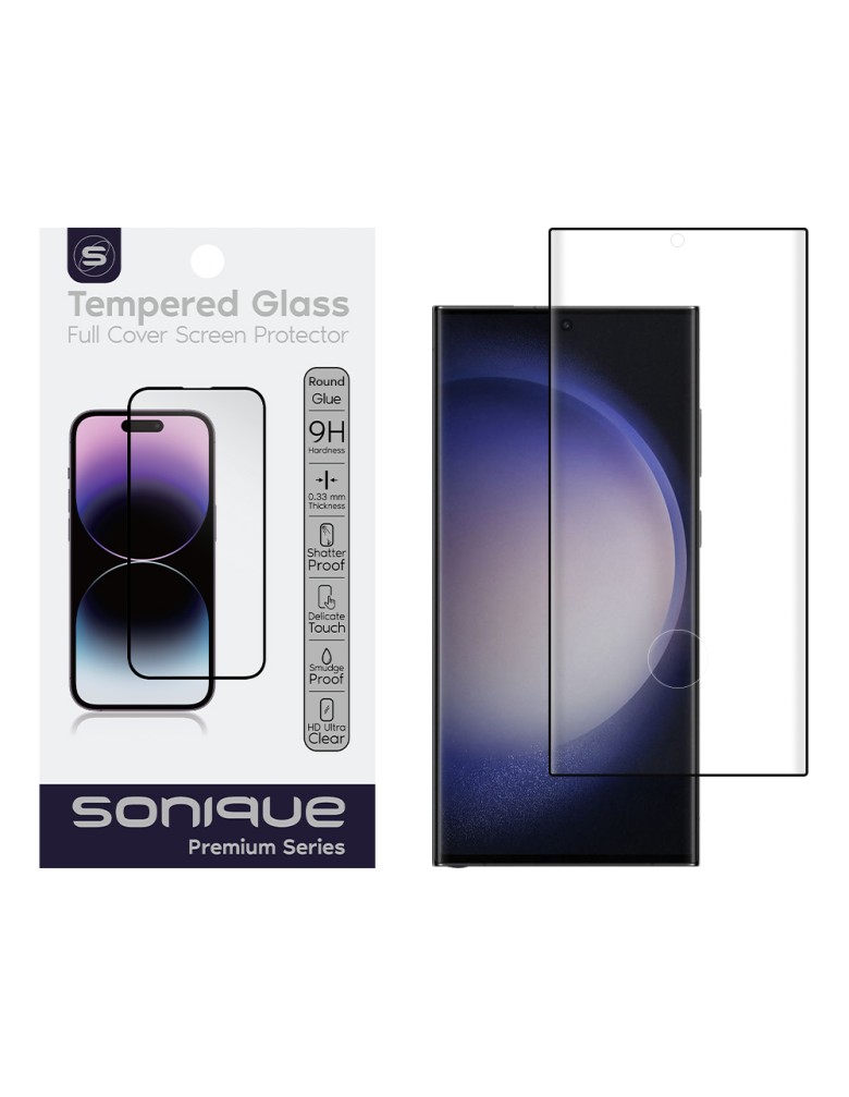 Curvy Glass Sonique Premium Series HD Full Cover 9H (fingerprint unlock) Samsung Galaxy S23 Ultra Μαύρο