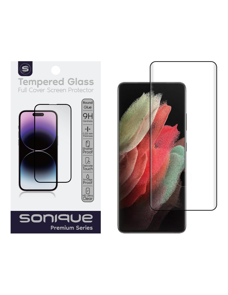 Curvy Glass Sonique Premium Series HD Full Cover 9H (fingerprint unlock) Samsung Galaxy S21 Ultra Μαύρο