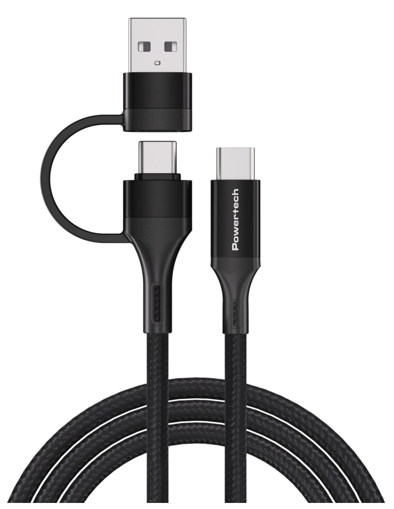 POWERTECH καλώδιο USB & USB-C σε USB-C PTR-0158, PD 60W, copper, 1.5m, μαύρο