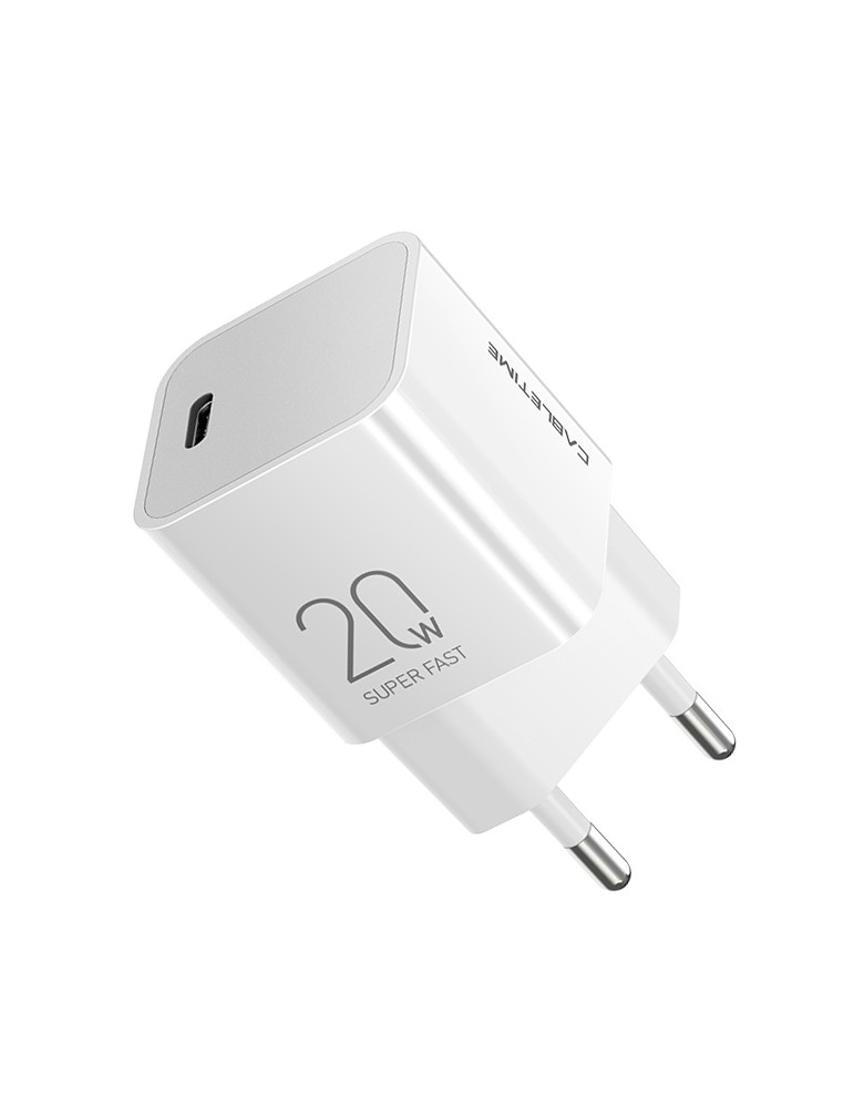 CABLETIME φορτιστής τοίχου CT-PD201-UW, USB-C, 20W PD, λευκός