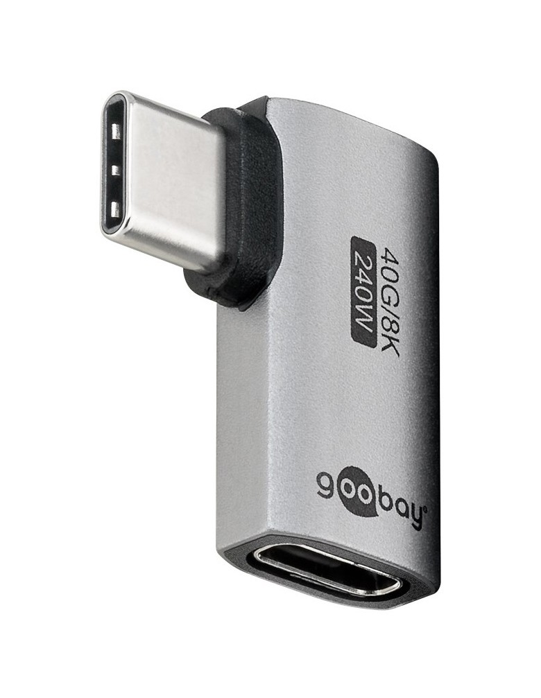 GOOBAY αντάπτορας USB-C 74441, γωνιακός 90°, USB4, 240W, 40Gbps, 8K, γκρι