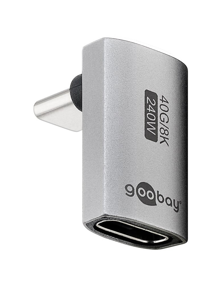 GOOBAY αντάπτορας USB-C 74442, γωνιακός 90°, USB4, 240W, 40Gbps, 8K, γκρι