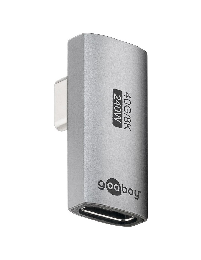 GOOBAY αντάπτορας USB-C 74443, γωνιακός 90°, USB4, 240W, 40Gbps, 8K, γκρι