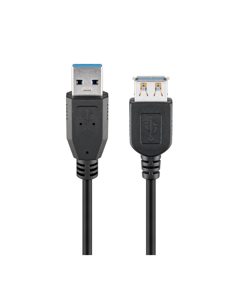 GOOBAY καλώδιο προέκτασης USB 74149, 5Gbps, USB 3.0, 15W, 2m, μαύρο