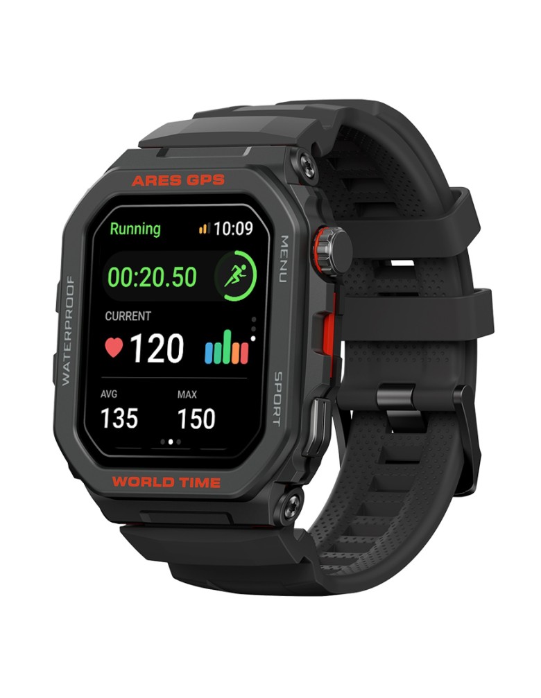 ZEBLAZE smartwatch Ares GPS, heart rate, 1.75" IPS, GPS, 3 ATM, μαύρο