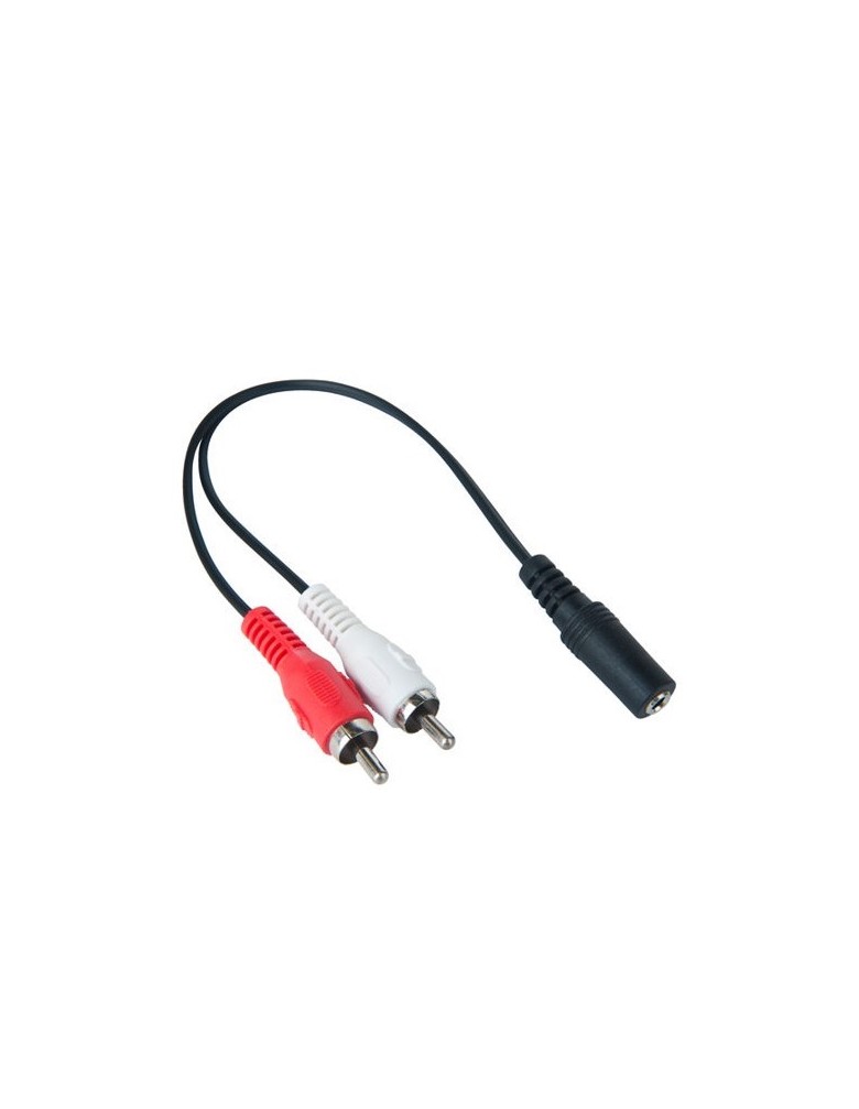 POWERTECH καλώδιο CAB-R015 3.5mm 3pin jack (F) σε 2x RCA (M), CCS, 0.2m