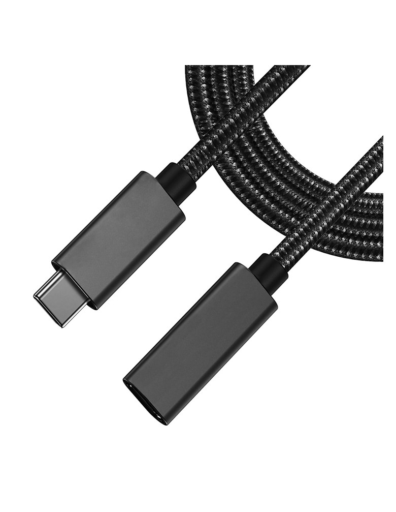 POWERTECH καλώδιο προέκτασης USB-C PTH-093, 100W, 10Gbps, 4K, 2m, μαύρο