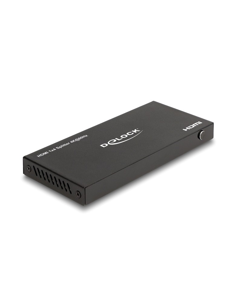 DELOCK HDMI splitter 18652 με downscaler πλήκτρο, 4 σε 1, 4K/60Hz, μαύρο