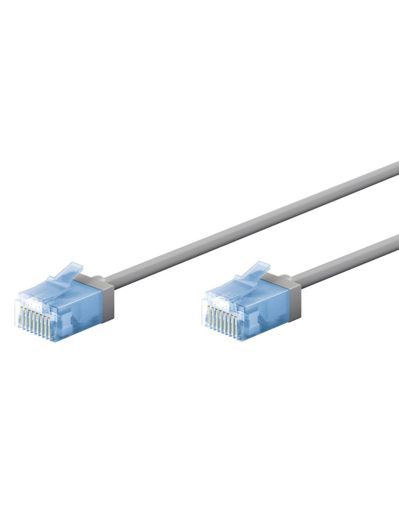 GOOBAY καλώδιο δικτύου 74220, CAT 6A U/UTP, slim, copper, 500MHz, 0.25m, γκρι