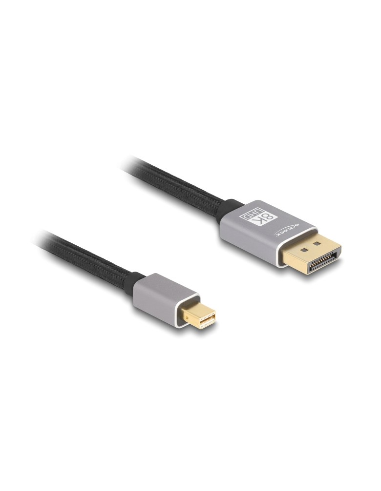 DELOCK καλώδιο mini DisplayPort σε DisplayPort 81091, 8K/60Hz, 32.4 Gbps, 1m, μαύρο